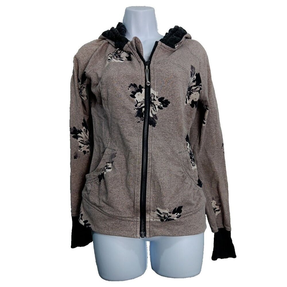 lululemon athletica Floral Hoodie - Black and Tan